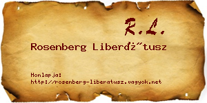 Rosenberg Liberátusz névjegykártya
